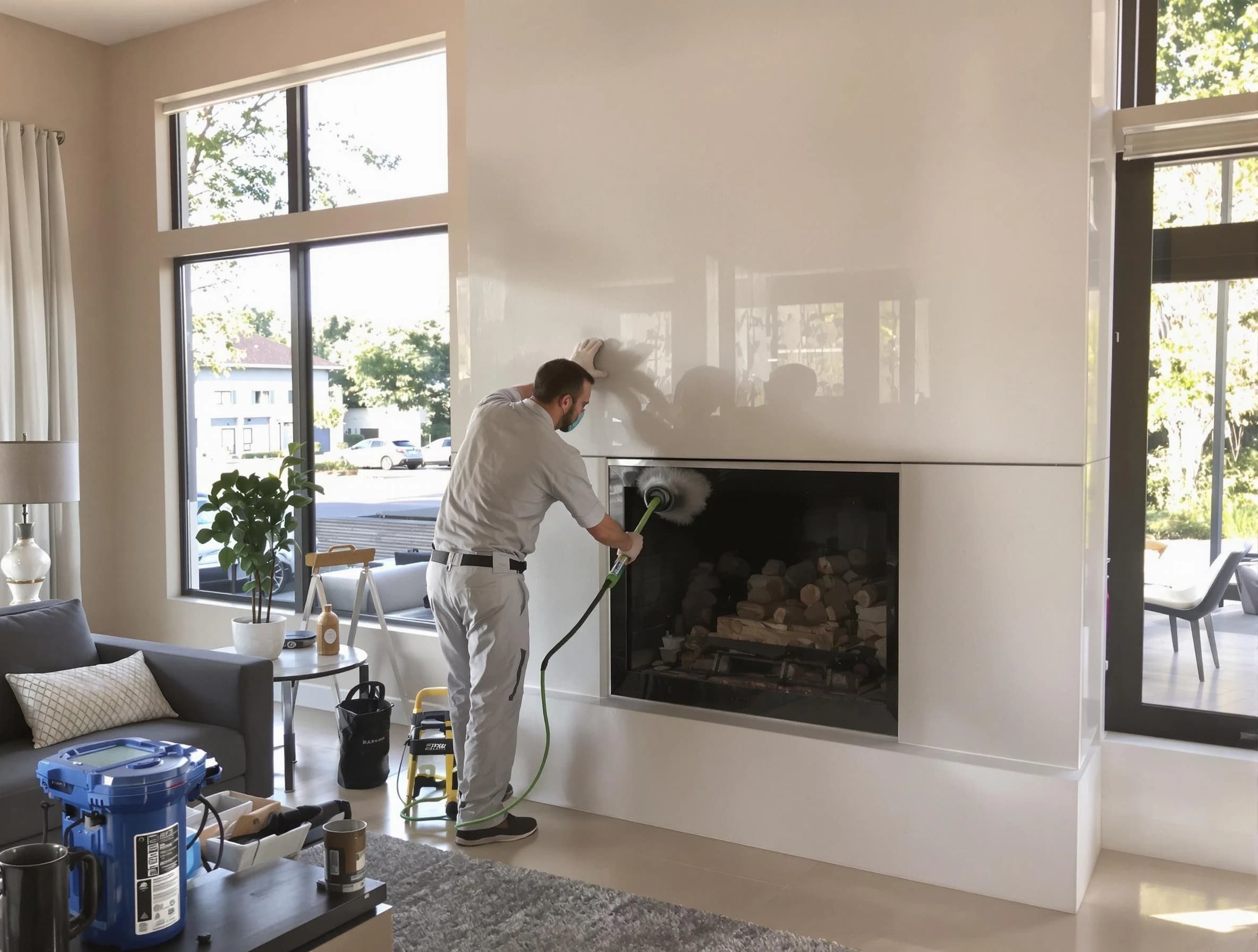 Dracut Chimney Sweep performing thorough soot removal in Dracut, MA