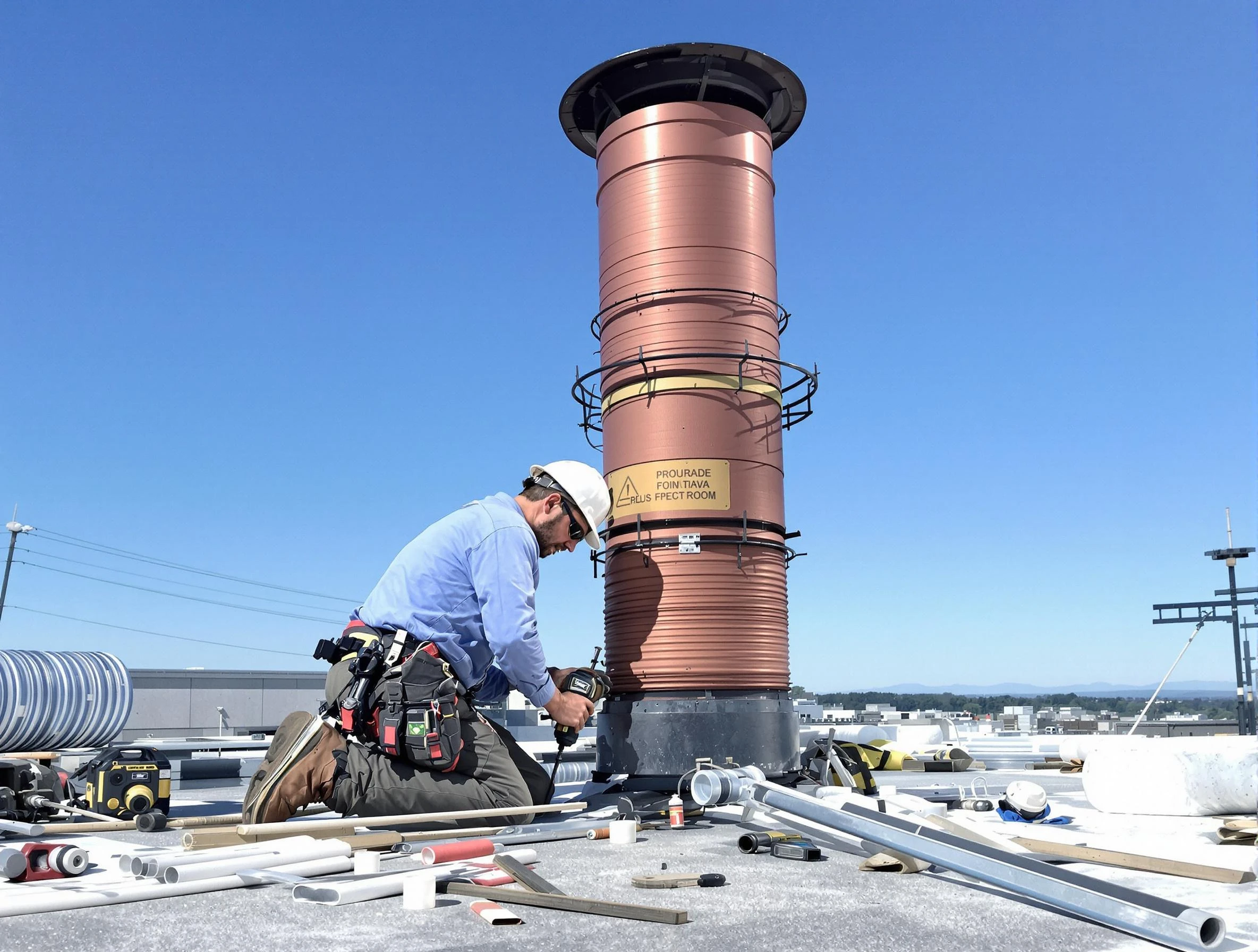 Installed chimney liner by Dracut Chimney Sweep in Dracut, MA