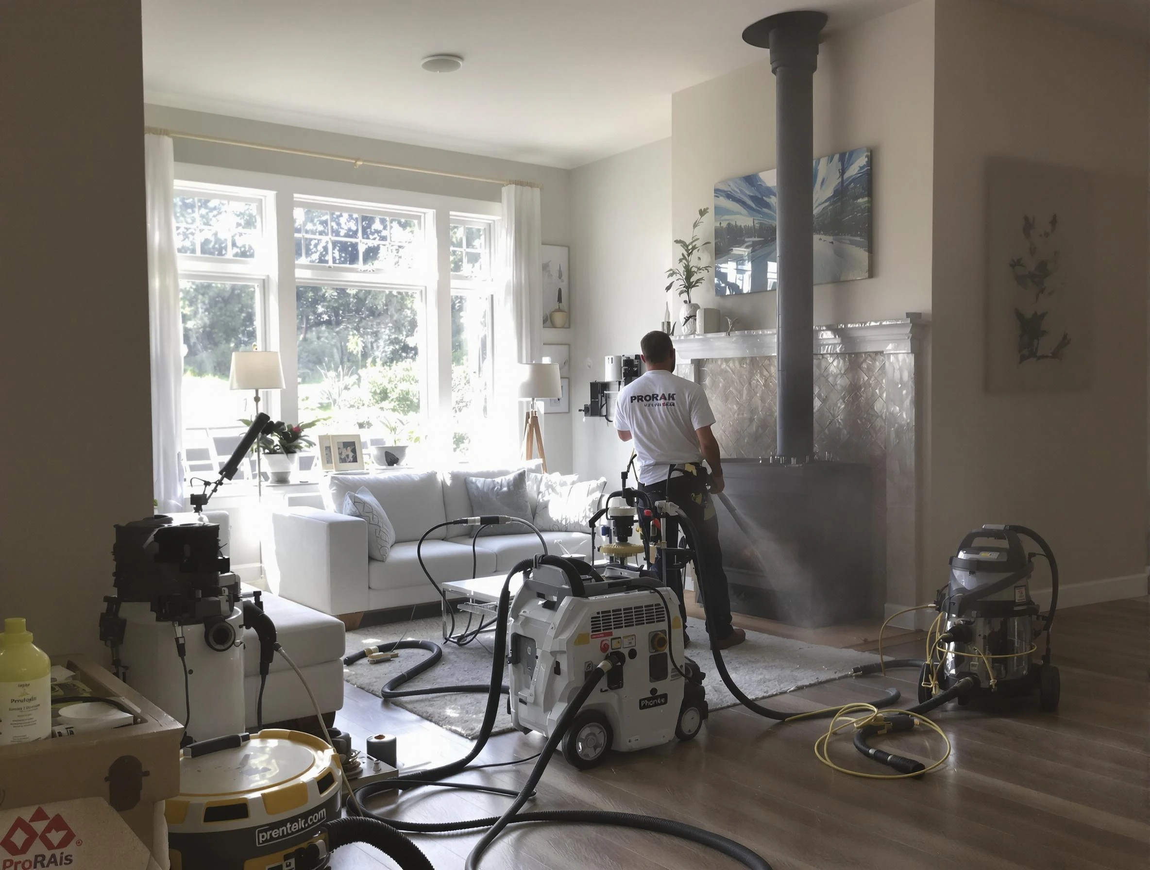 Soot removal service by Dracut Chimney Sweep for a fireplace in Dracut, MA